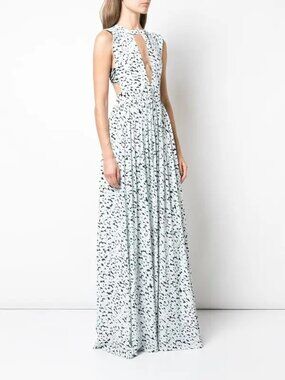 Proenza Schouler Printed Light Blue Summer Maxi Dress Size 2